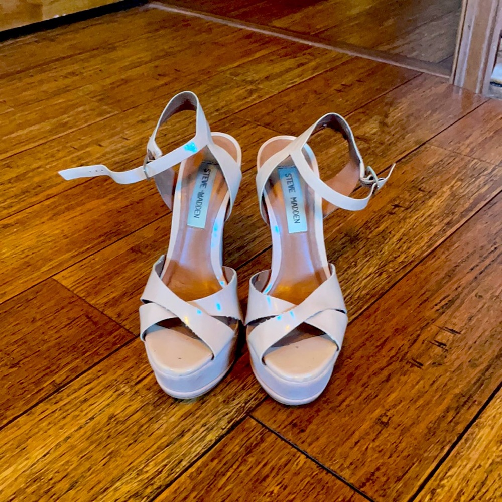 Beige steve madden strappy heels